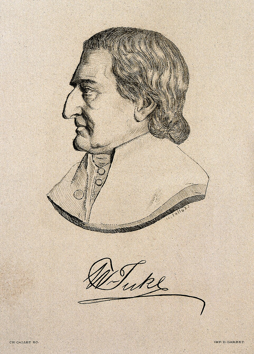 William Tuke. Etching by C. Callet. Wellcome Collection.